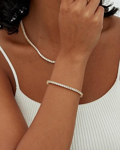 Lustra™ | Bracciale tennis in oro e moissanite