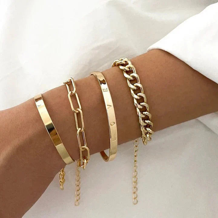 Set di bracciali Elan Mercer | Oro bianco
